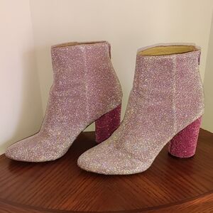 Katy Perry Collections Pink Ankle Booties with Chunky Heel